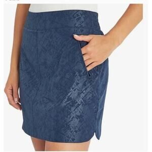 Orvis Womens Embossed Skort Blue Size XL Golf Athletic Pull On Stretch Shorts